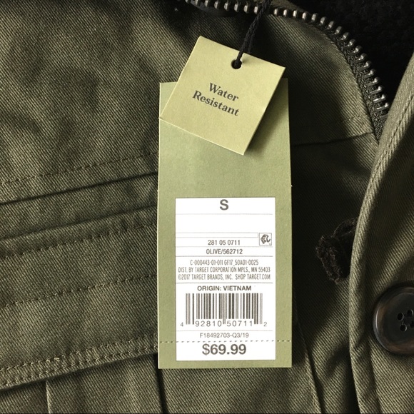 NWT Goodfellow & Co Olive Green Sherpa Lines Parka - Picture 6 of 8